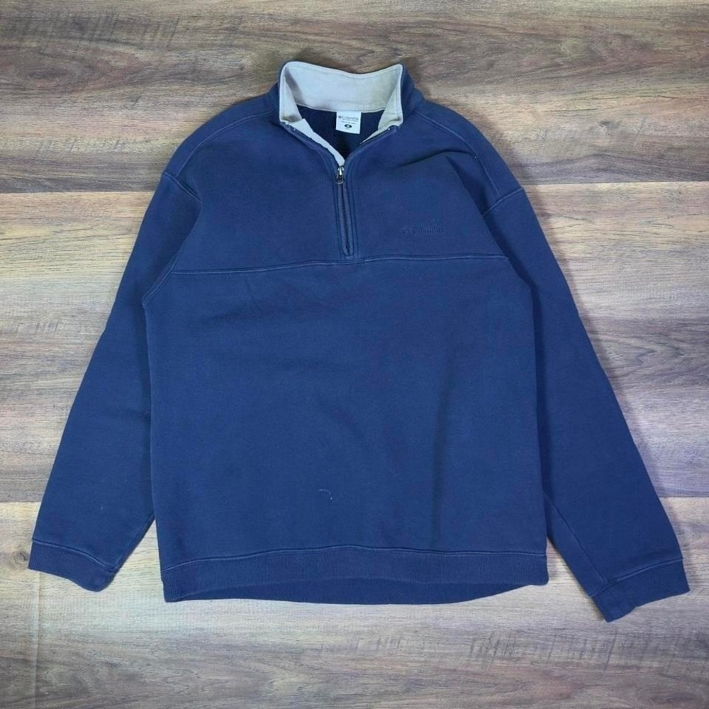 Columbia Quarter Zip‎ Sweatshirt Mens M Navy